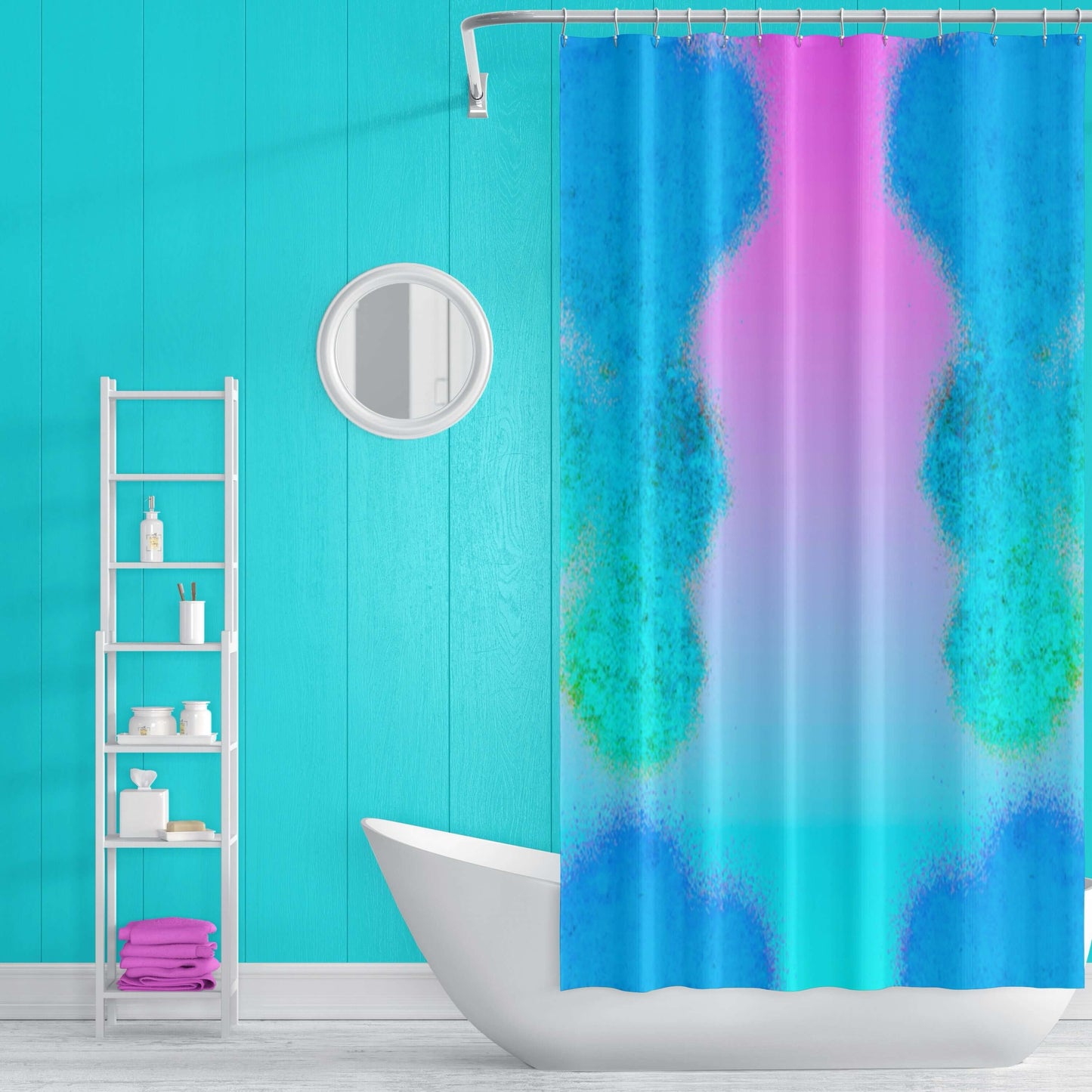 Forever Now Abstract Art Colorful Shower Curtain