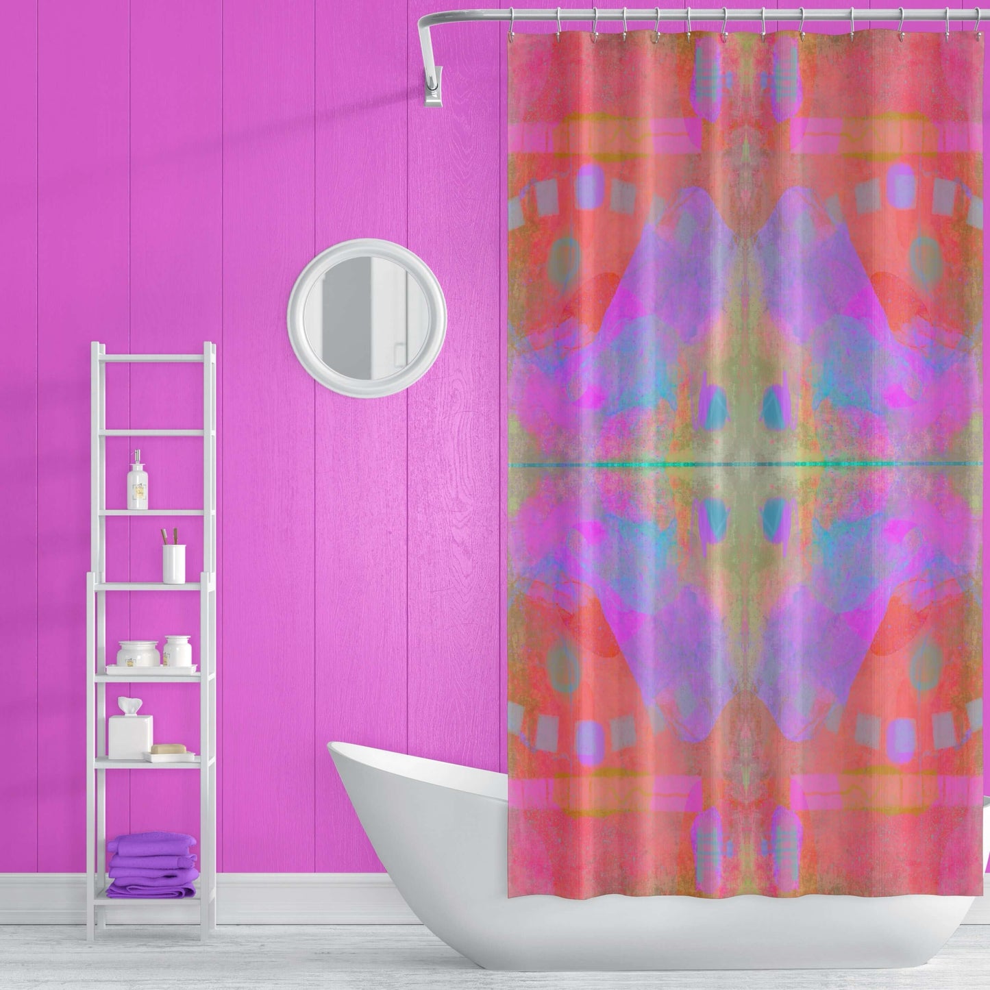 Paprika Abstract Art Colorful Shower Curtain