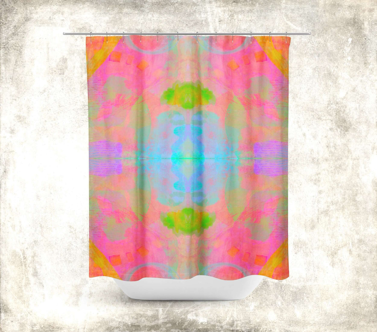 Persimmon Abstract Art Colorful Shower Curtain