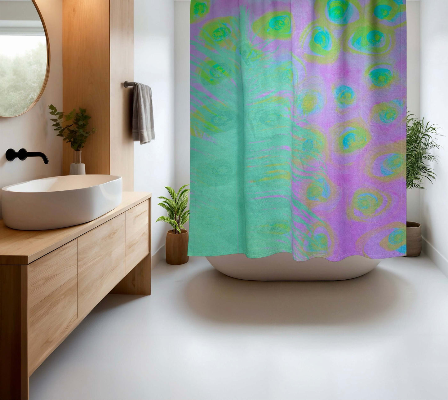 Mint Julep Abstract Art Colorful Shower Curtain