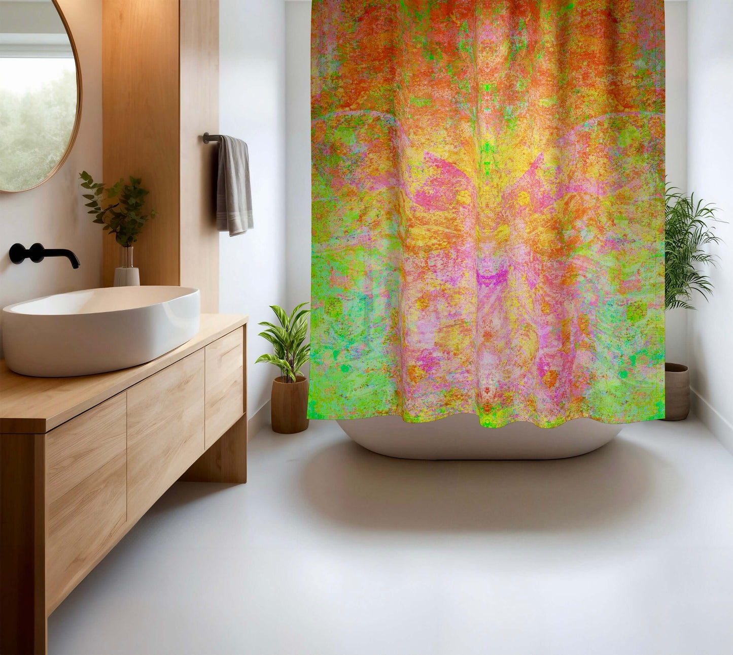 Firefly Abstract Art Colorful Shower Curtain