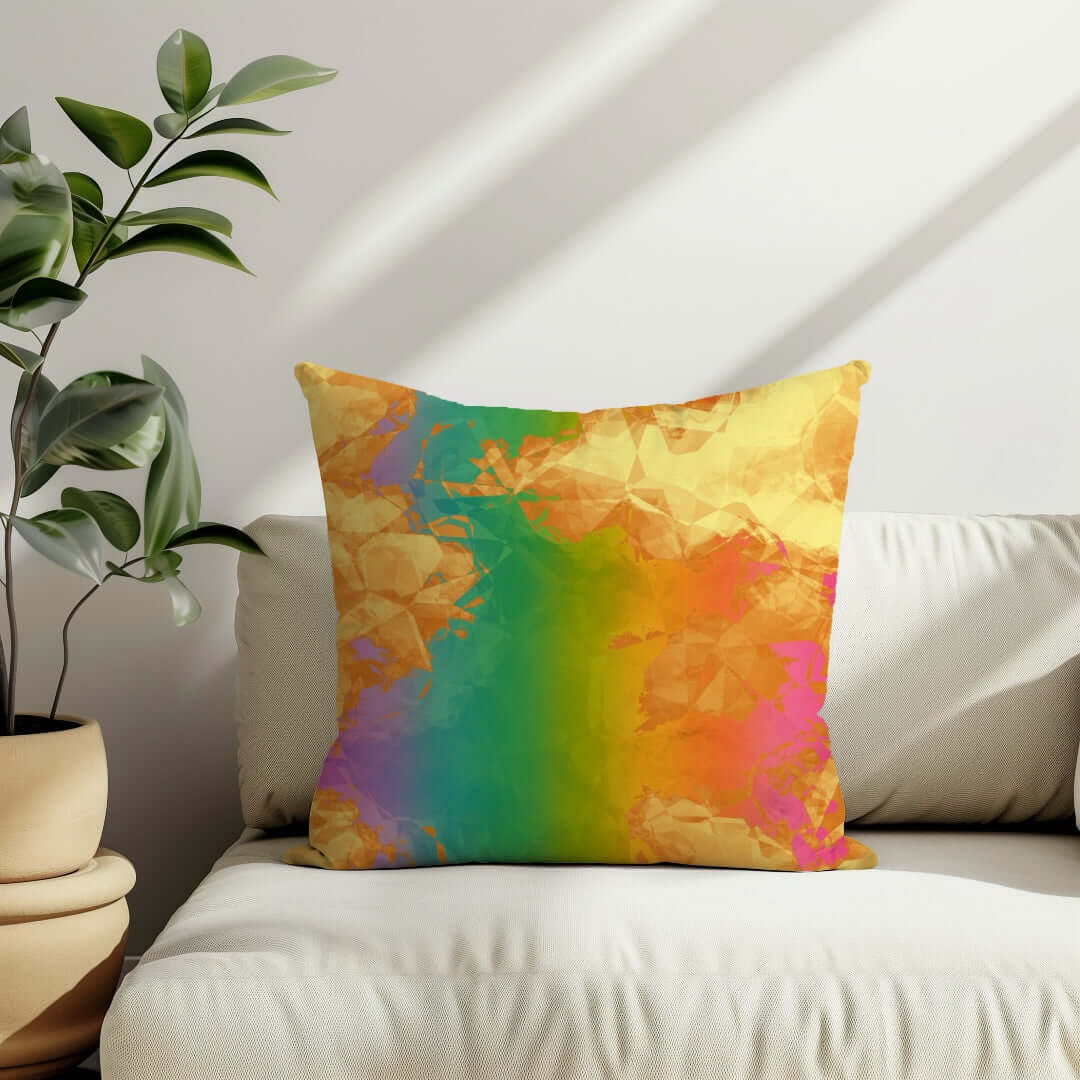 Rainbow Geode Premium Colorful Pillow