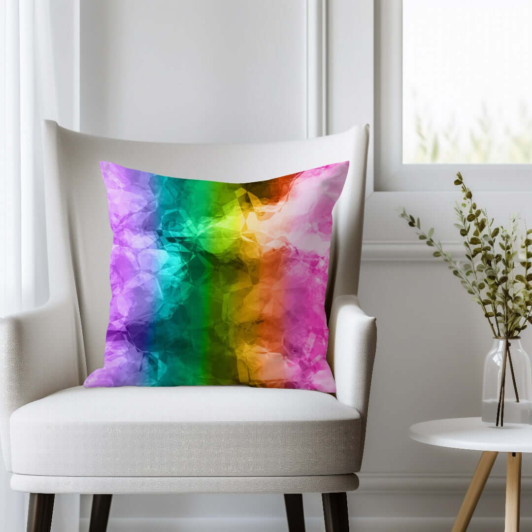 Rainbow Crumple Premium Colorful Pillow