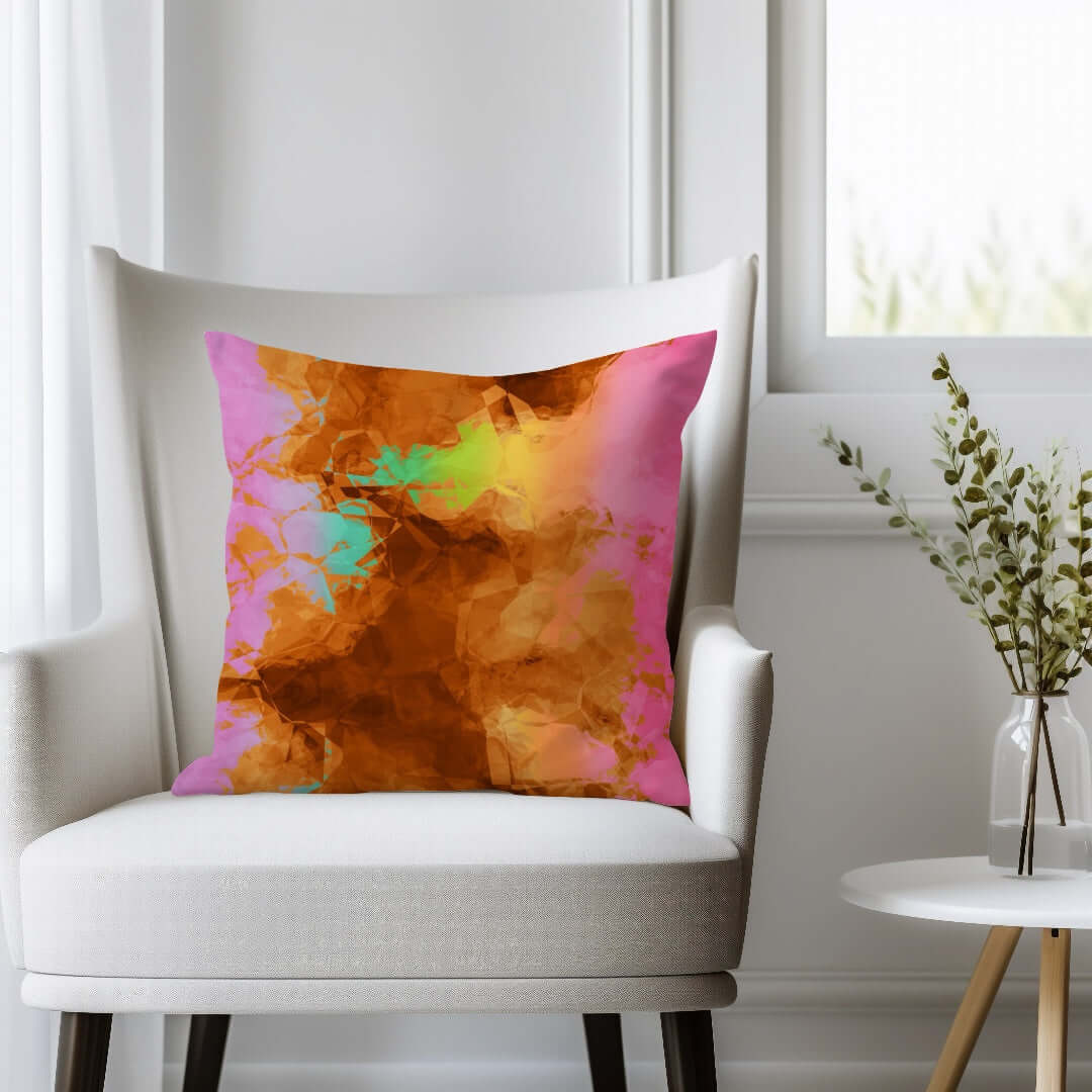 Burnt Rainbow Crumple Premium Colorful Pillow