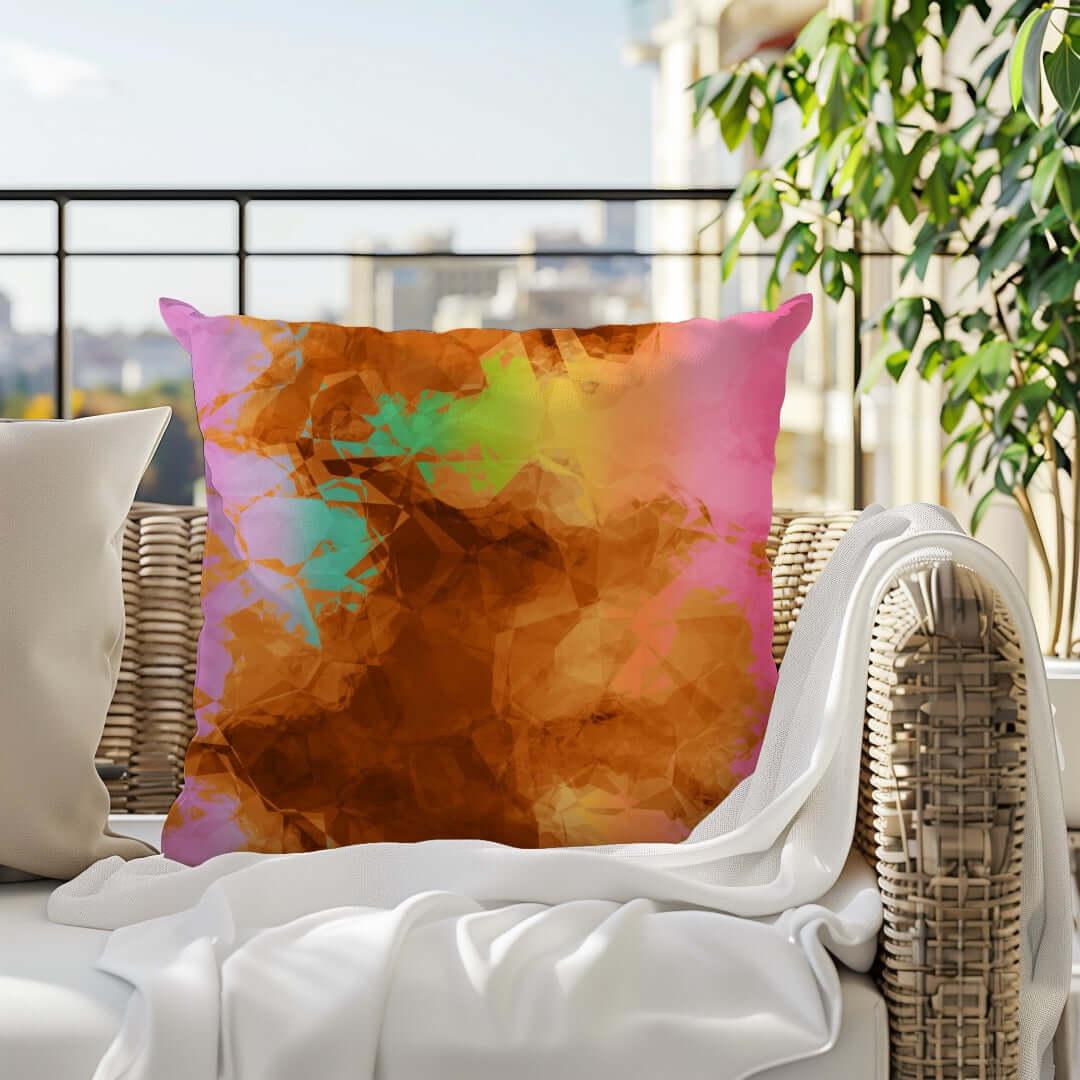Burnt Rainbow Crumple Premium Colorful Pillow