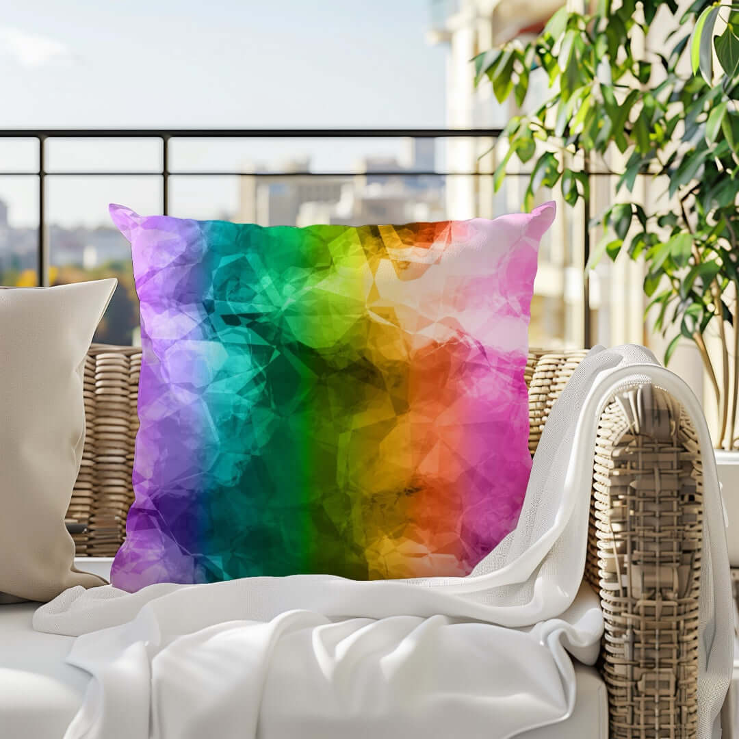 Rainbow Crumple Premium Colorful Pillow