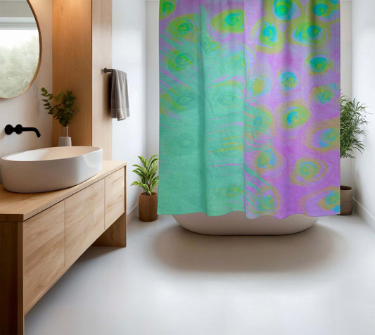 Mint Julep Abstract Art Colorful Shower Curtain