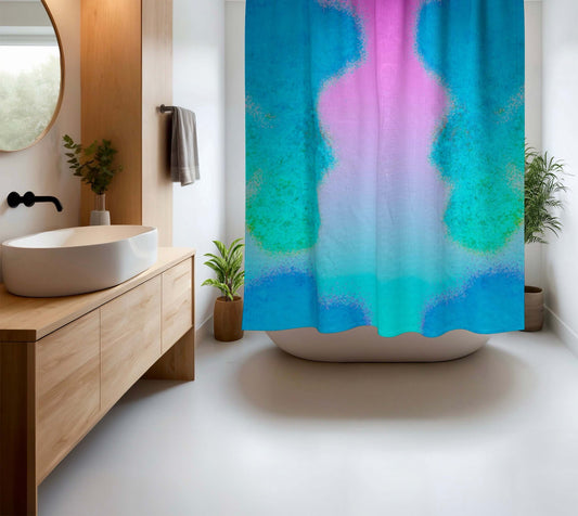 Forever Now Abstract Art Colorful Shower Curtain