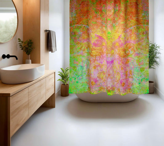 Firefly Abstract Art Colorful Shower Curtain
